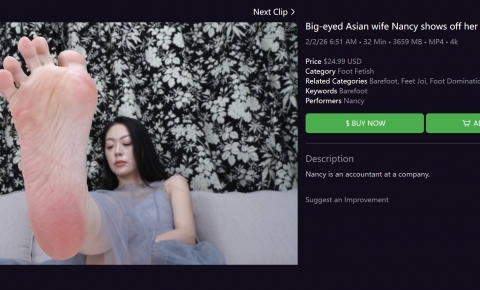 外网自购 Big-eyed Asian wife Nancy shows off her sexy feet12 4K